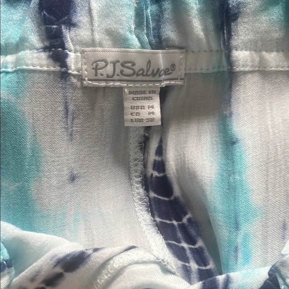 P.J. Salvage Blue and Aqua Tie-Dye Pants - Picture 6 of 6